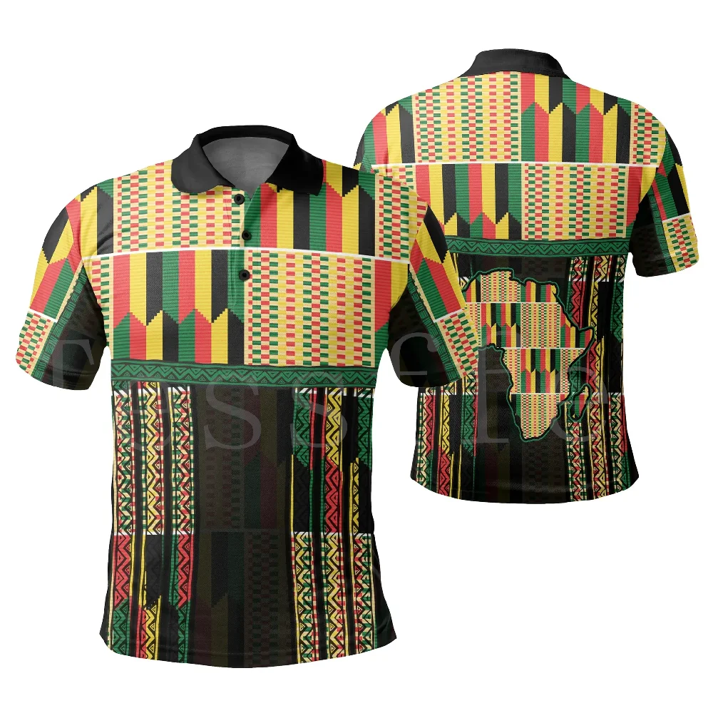 

Tessffel County Traditional Africa Native Pattern Kente 3DPrint Polo Shirt Men/Women Colorful Short Sleeve T-Shirt Streetwear A1