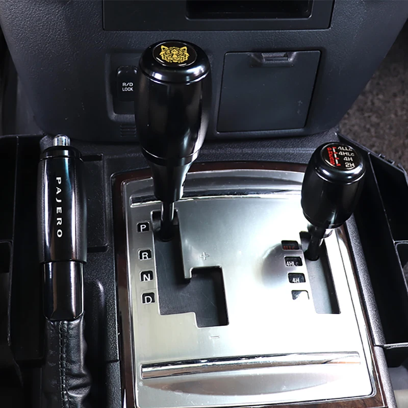 Gear Set For Mitsubishi Pajero V97V93V73V87 Gear Shift Head Alloy Modified Pajero Shift Lever With Peach Wood Grain Handle