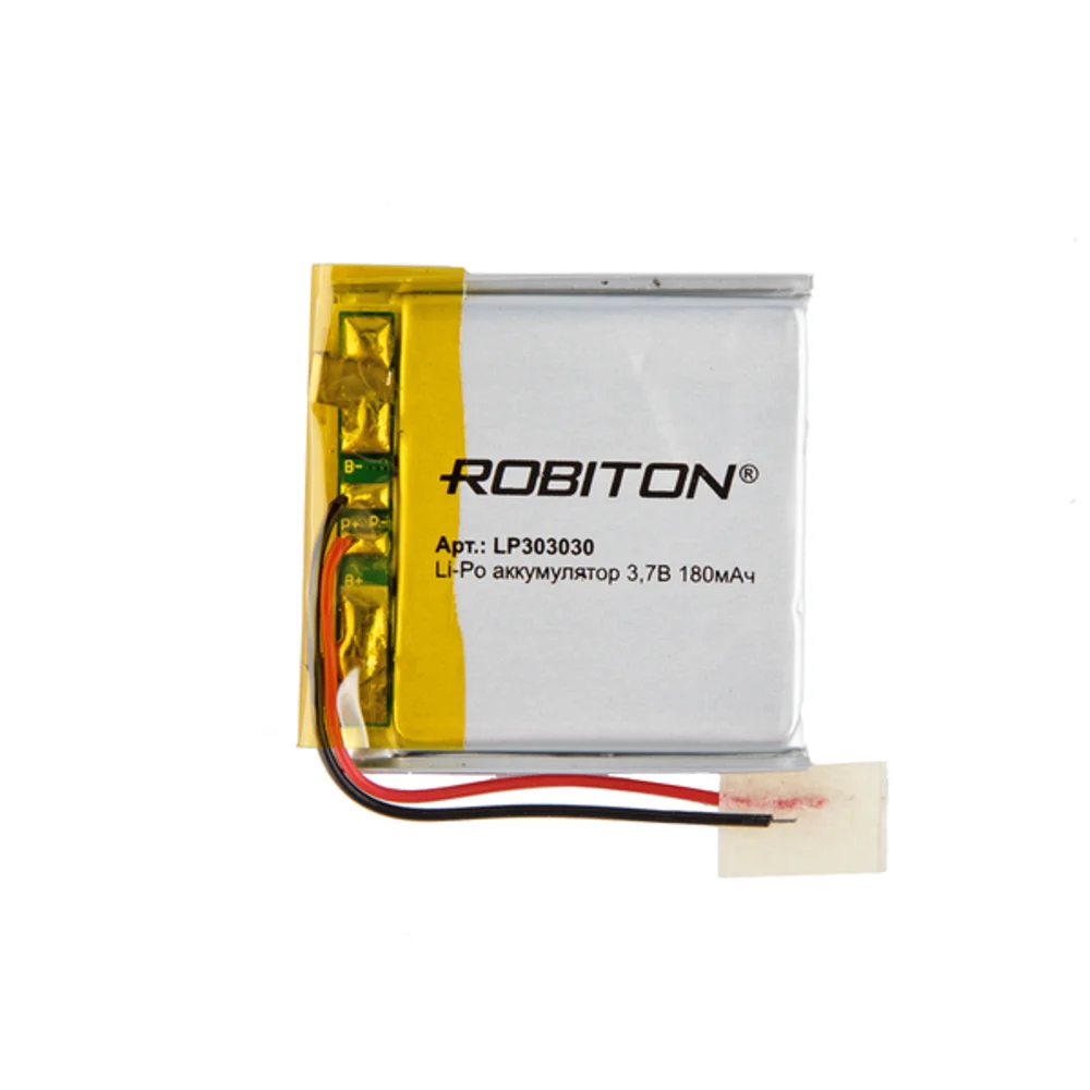 Аккумулятор ROBITON LP 303030 3.7 вольта 180 mAh Li-Pol литий-ионный полимерный призма со схемой