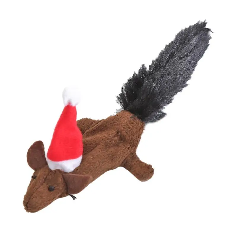 Brown Игрушка для кошек, Рождественская шляпа, мышь, котенок, забавные интерактивные игрушки для игр, искусственные товары для домашних животных - Цвет: Brown