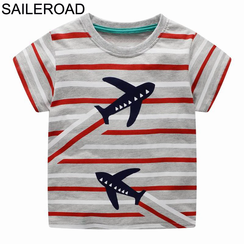 6053 SAILEROAD Самолет Одежда для мальчиков 6 лет Дети Лето Дети Футболки Футболки Маленькие девочки с коротким рукавом Одежда - Цвет: 6053