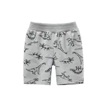 Pantalones cortos con estampado de dinosaurio para niños, pantalón corto coreano con cintura elástica de cinco puntos, color gris, para verano, 2022