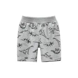 Meninos shorts verão 2022 novo dos desenhos animados dinossauro impressão cinza calças curtas coreano bebê elástico cintura cinco pontos calças crianças roupas