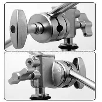 

1 Pc Heavy Duty Grip Head Swivel Head Holder Mounting Adapter For Light Stand Silver