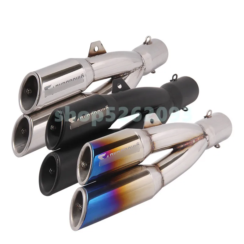 

Laser Marking Motorcycle Exhaust Modified Muffler With Removable Double Holes DB Killer For CB650F CBF190R Z250 Ninja300 Z750 R3