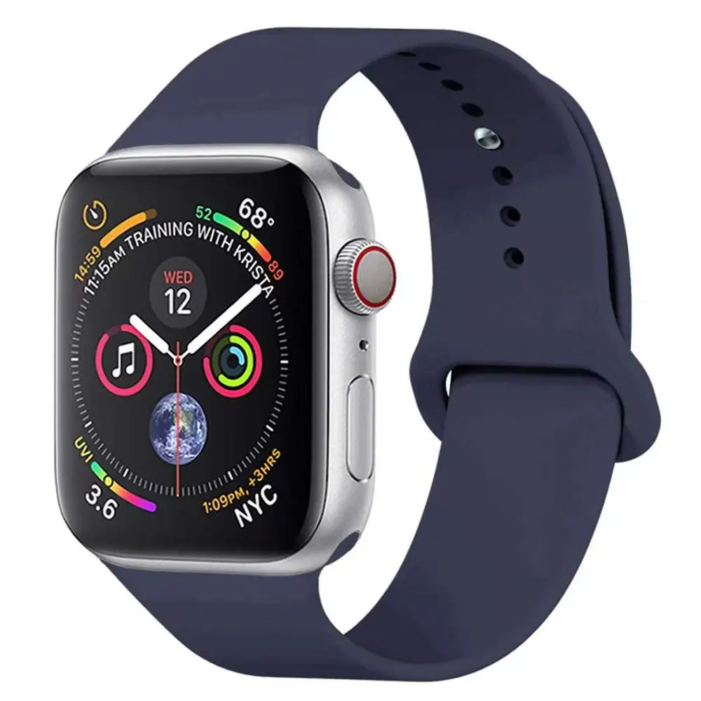 5 Ремешок для Apple Watch 4 3 2 1 мягкий силиконовый спортивный ремешок 38 мм 42 мм резиновый ремешок для Iwatch серии 4 40 мм 44 мм - Цвет ремешка: 5