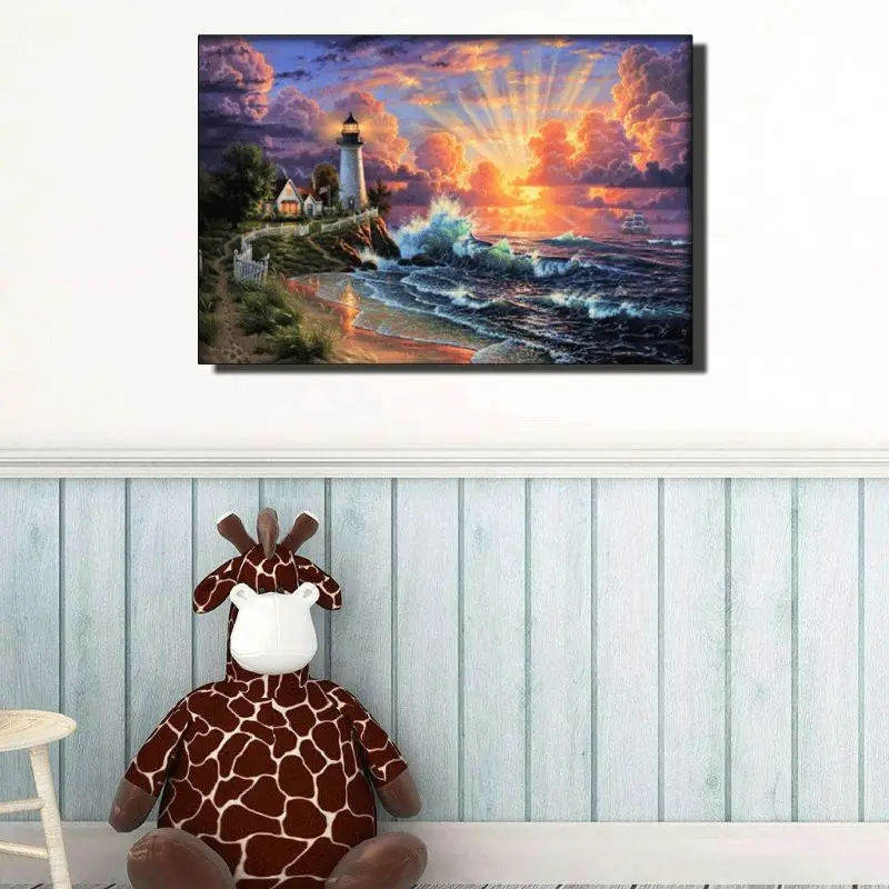 

5D Diamond Painting Kit for Adult Full Drill Paint with Diamonds Pictures Arts Craft for Home Decor lighthouse Q6PE