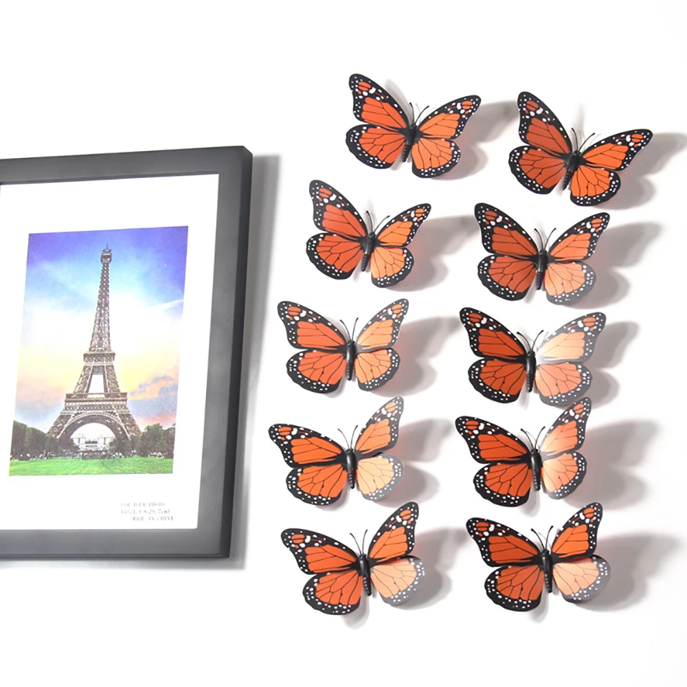 10Pcs Modern Butterfly Decoration Stickers Fake Butterflies for Crafts  Artificial Butterfly Wall Decor 3D Home Decor - AliExpress