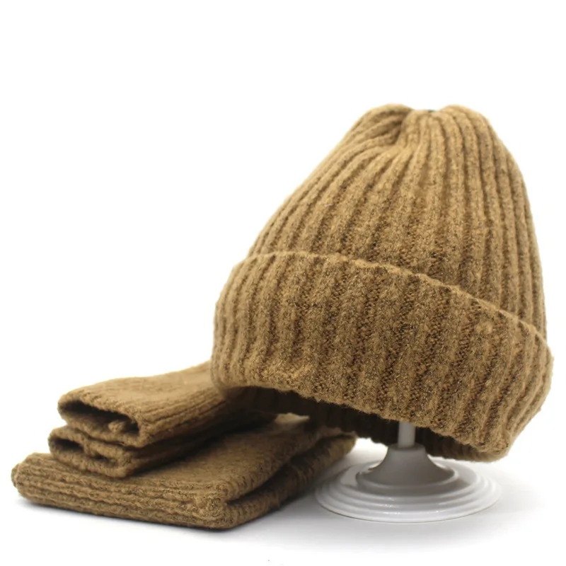 OUBR женская брендовая модная теплая вязаная шляпа мужская утолщенная Выходная шляпа высококачественный вязаный головной убор простая теплая трехсекционная