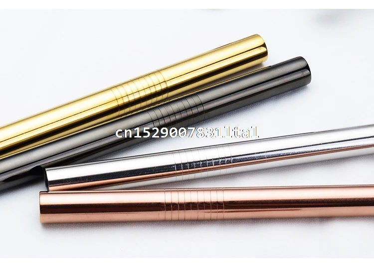 10pcs 12mm*8.5inch/215mm Colorful Stainless Steel Straws Large Size for Bubble Tea Milk Shake Pearl Milk Tea string