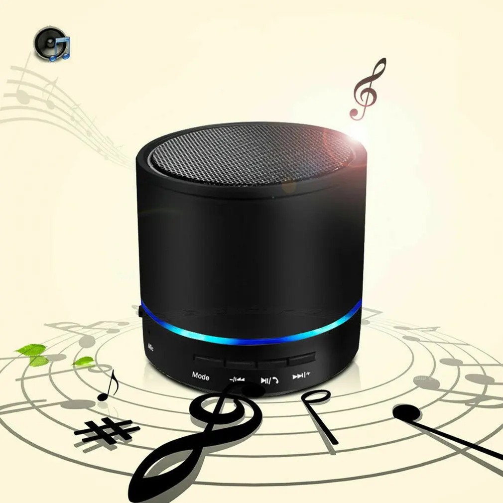 

Portable Mini Wireless Speaker With Mic Loudspeaker LED Heavy Bass Stereo Music Players Sound Box Speaker