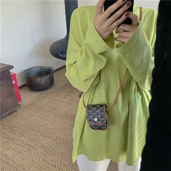 

Alien Kitty Minimalist Basic Split Tops Loose Korean All-Match Casual Solid 2020 Summer Women Tees Full-Sleeved T-shirt Girls