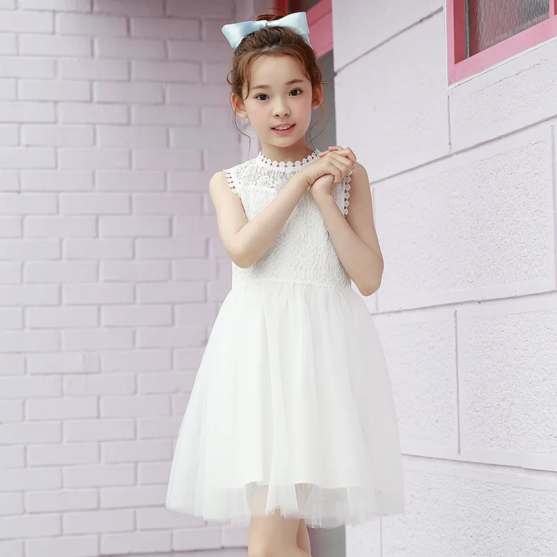 

Girls Dress 2019 Summer Wear New Style Korean-style Children Lace Princess Dress GIRL'S Gauze Sleeveless Skirt 2568