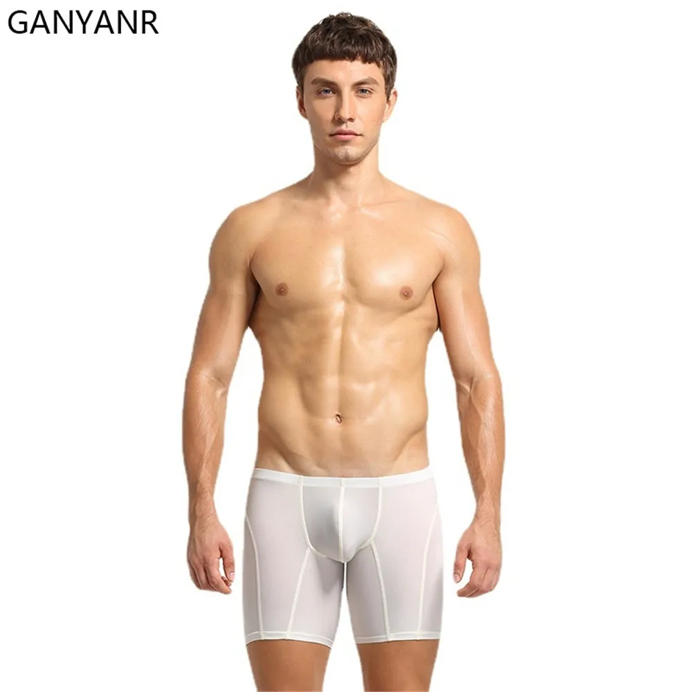 

GANYANR Swimming Trunks Swimwear Men Swim Brief Beachshorts Sexy Swimsuit Surf wear Boxer Penis Pouch Gay Board Shorts Bath suit