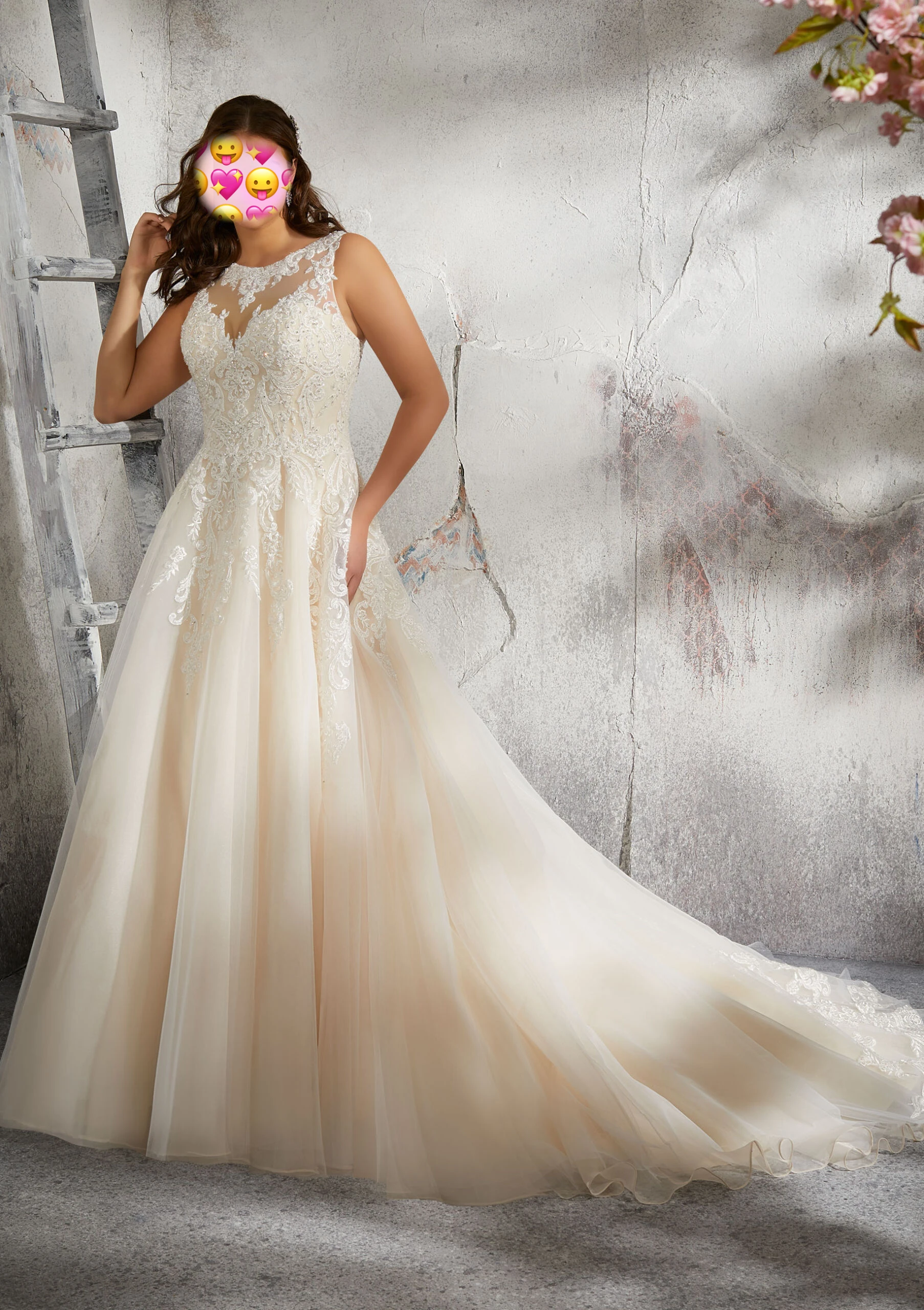

Ivory Tulle Plus Size Wedding Dress Illusion Sheer Back Bridal Wedding Dresses Beach Vestido De Noiva Appliques Beading