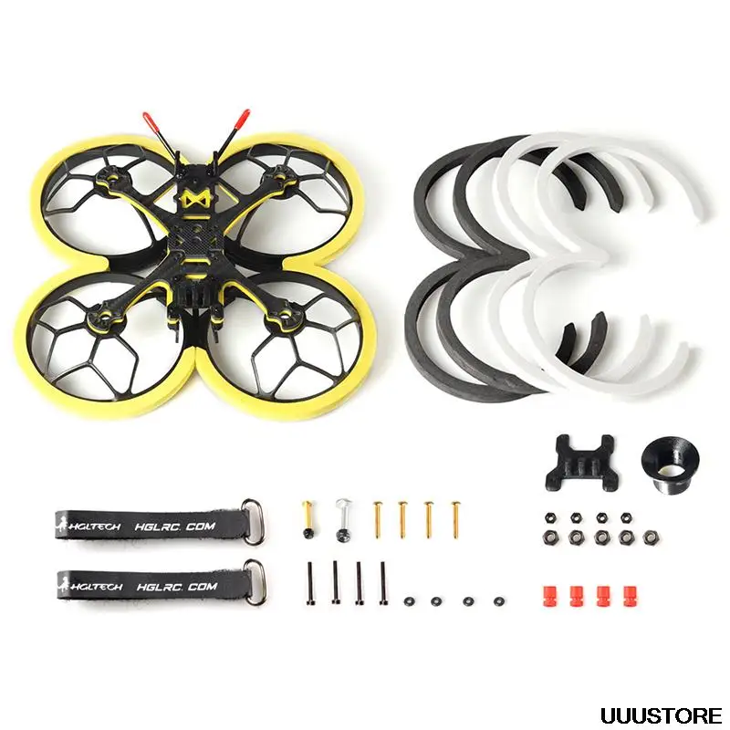 HGLRC Veyron35CR 3.5 inch 155mm Carbon Fiber Pusher Cinewhoop Frame Inverted Rack Kits with Propeller Guard Ducts for RC Drone 6