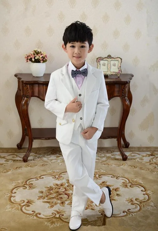 Notch-Lapel-White-Kid-s-Suits-Two-Buttons-Formal-Set-Children-Clothing-Wedding-Boy-Suit-Custome