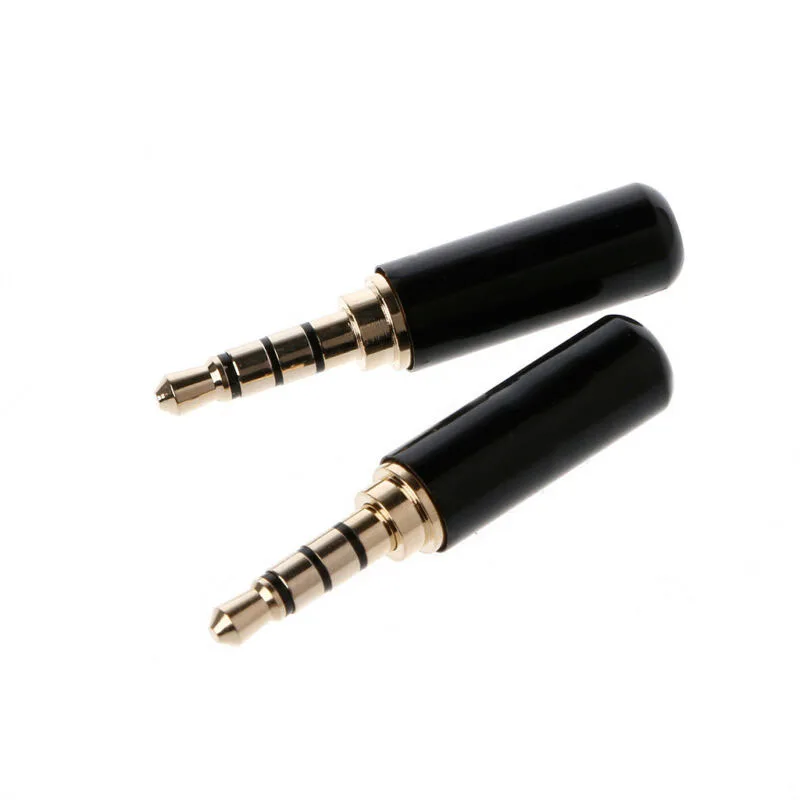 10pcs Copper Gold Plated Male Stereo Audio Jack Plug Solder Connector Replace