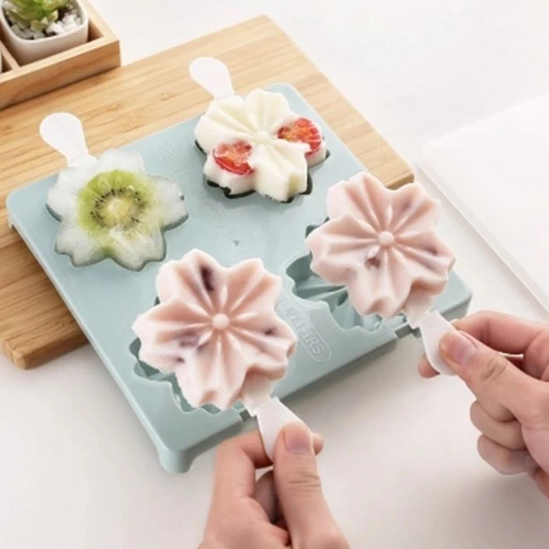 Стиль Мороженое многоразовые DIY формы замороженная вишня кубик прессформы лоток Эскимо Плесень Инструмент Три цвета на выбор