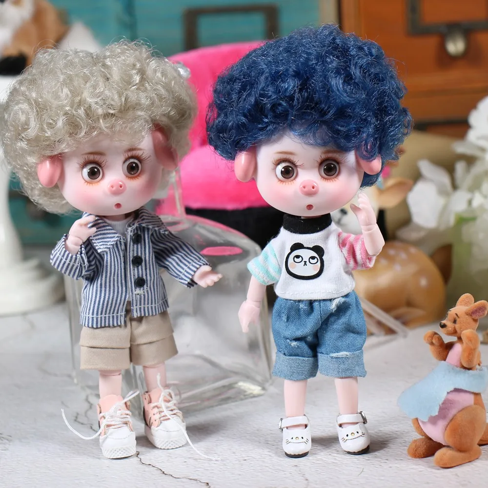 1/12 BJD blyth кукла 26 шарнирное тело Милая свинка ob11 кукла с одеждой Обувь Детский подарок 15 см мини кукла имя от DODO