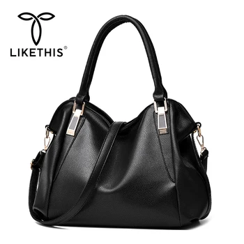 

LIKETHIS Women PU Leather Handbags Famous Brand Tote Bag Designer Handbag Female Messenger Bags With Strap Sac A main Femme