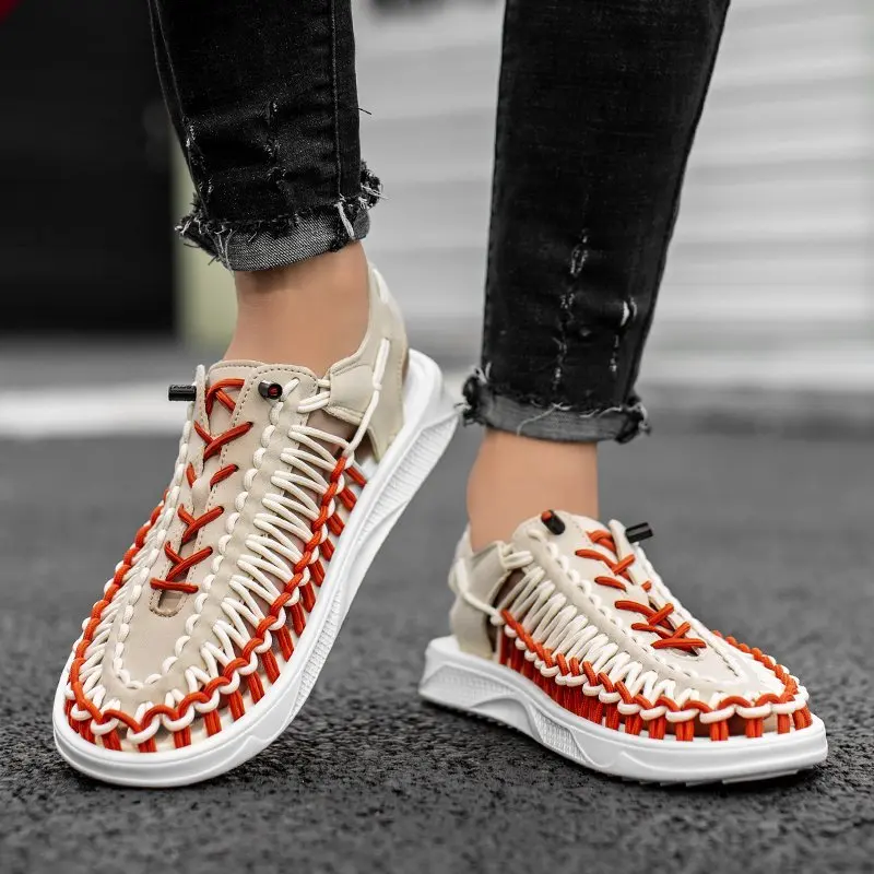 Hot Sale New Fashion Summer Leisure Beach Men Shoes High Quality Leather Sandals Romen Style Men's Sandals Size 38-48