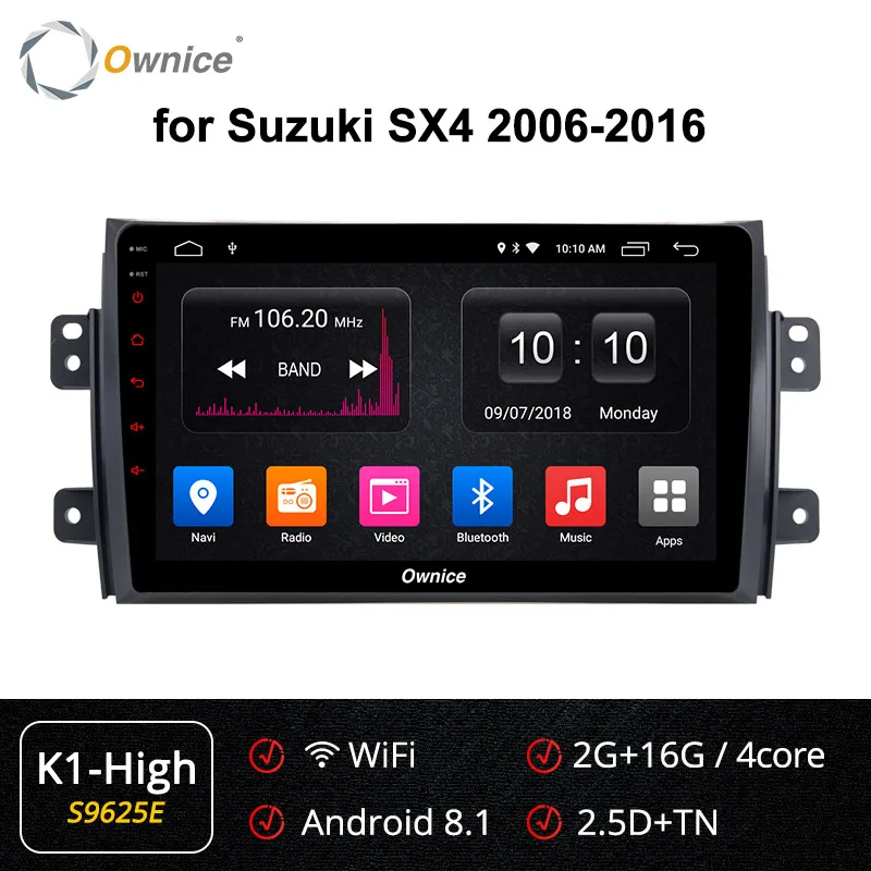Ownice Android 9,0 автомобиля DVD k3 k5 k6 для Suzuki SX4 2006 2007 2008 2009 2010 2011 2012- автомобиль радио gps навигации 4 г пусть DSP - Цвет: S9625 K1-High