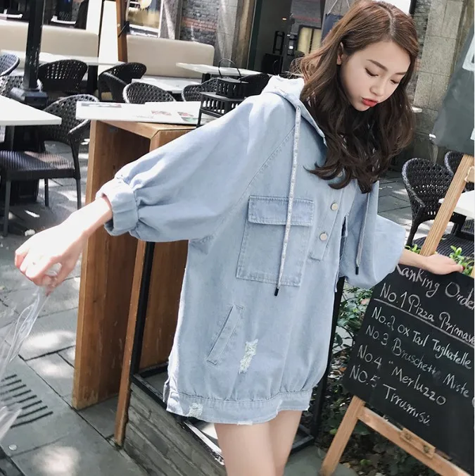 

Nj001 [Fire Kiss] 2019 Autumn Long Sleeve Slimming Trend Simple Cool Single Breasted Pocket Denim Jacket