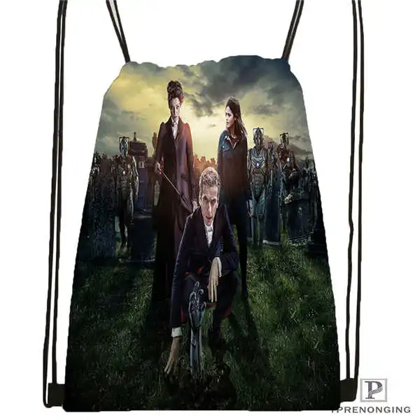 Drawstring Backpack Индивидуальная походная сумка на шнурке с изображением Питера-капалди-доктора-кто, милый рюкзак для детей(черная спинка) 31x40 см#2018612-01-12 - Цвет: Drawstring Backpack