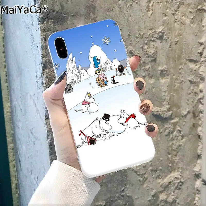 MaiYaCa Бегемот Муми-Тролль милый мультфильм животных черный чехол для телефона чехол для Apple iphone 11 pro 8 7 66S Plus X XS MAX 5S SE XR - Цвет: A14