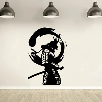 

Japanese Warrior Enso Zen Circle Samurai Asian Vinyl Wall Decals Removable Self Adhesive Transfer Film Wall Sticker Mural