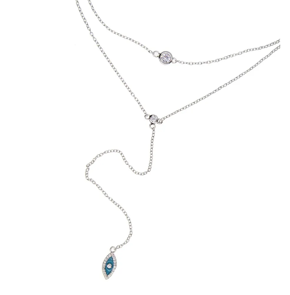 Женское Двухслойное колье Y lariat из стерлингового серебра 925 пробы с символом