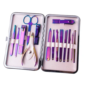 

15pcs Colorful Professional Manicure Scissor Suits Stainless Steel Nail Clipper Cutter Trimmer Nail File Blackhead Acne Cleaning