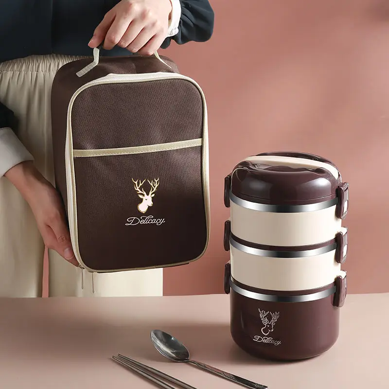 Multi-layer Bento Lunch Box 304 Stainless Steel for Students and Office Worker Food Storage Container