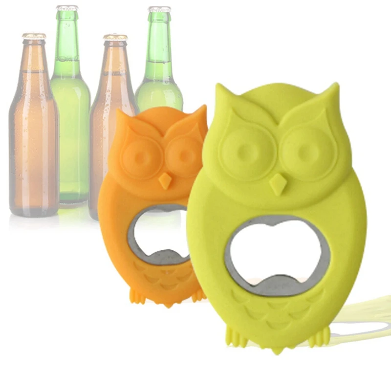 Открывалки для бутылок Funky owl Дизайн Вечерние инструменты милый силиконовый сок напиток бар открывалка для пивных бутылок из нержавеющей стали Кокс