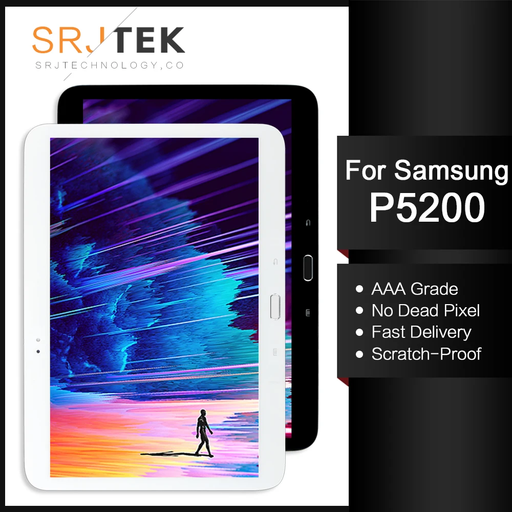 ЖК дисплей для Samsung Galaxy Tab 3 дигитайзер сенсорного экрана с рамкой в сборе P5200 P5210