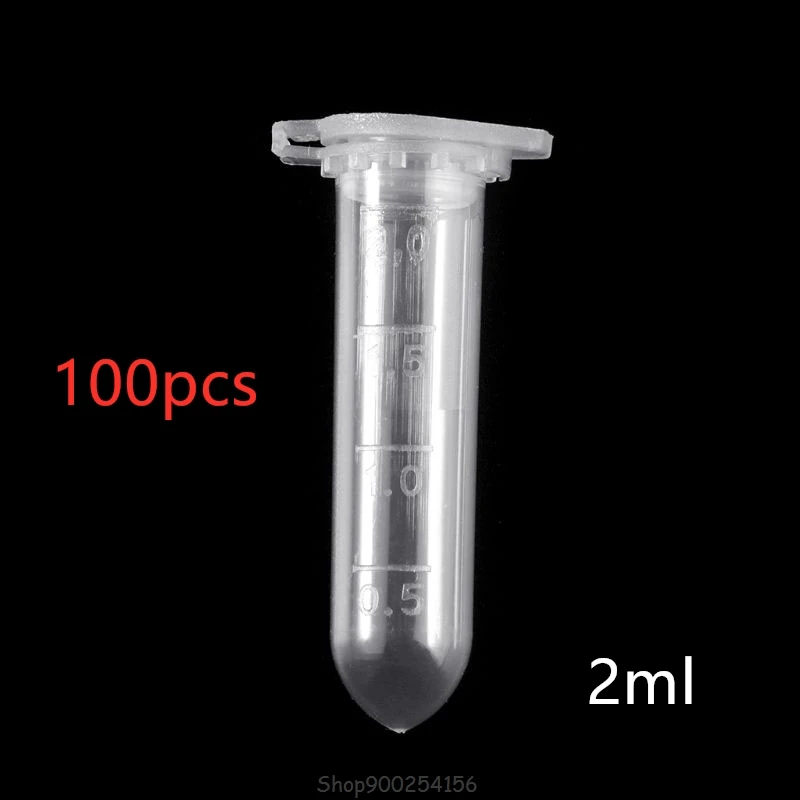 100Pcs 2ml/5ml Clear Plastic Vials Container Centrifuge Tubes Vials Sample Lab Container S23 20