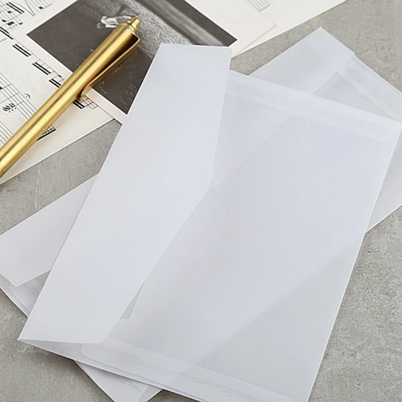 50 шт прозрачный пустой белый конверт из пищевого пергамента открытки приглашения Обложка конверты