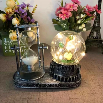 

Nordic Retro Totoro Star Night Light Quicksand Flashing Crystal Ball Desktop Decor Home Decoration Modern Student Birthday Gift