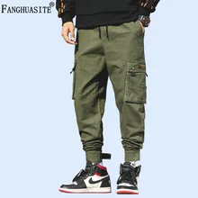 Осень, мужские повседневные штаны, высокое качество, хлопок, хип-хоп стиль, свободные спортивные штаны, много карманов, подростковые модные брюки-карго для мужчин A300