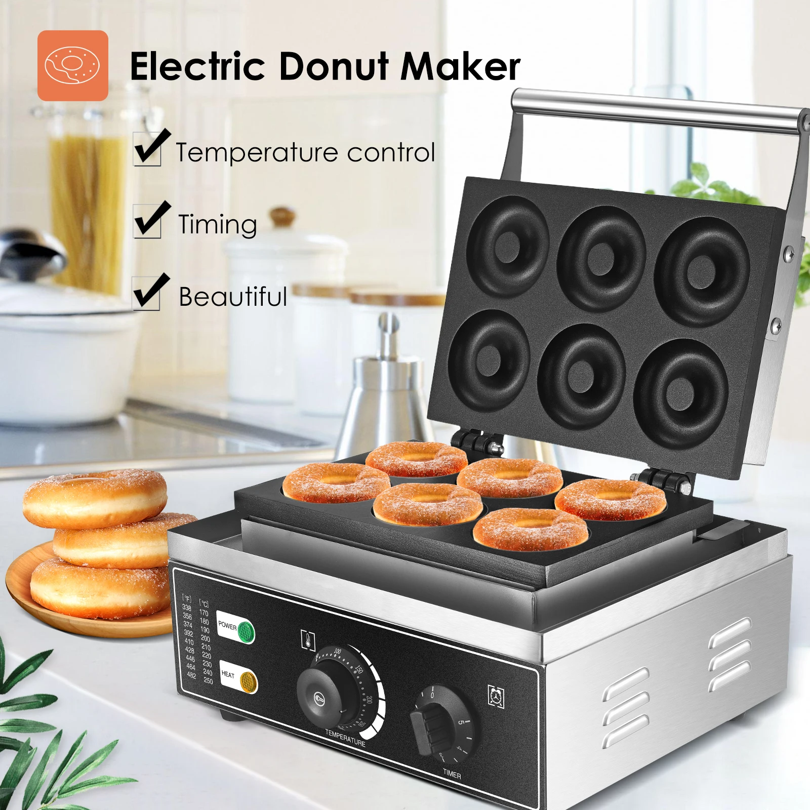 Donut Maker Machine 1550W Electric Doughnut Dessert Commercial Snack Baker | Бытовая техника