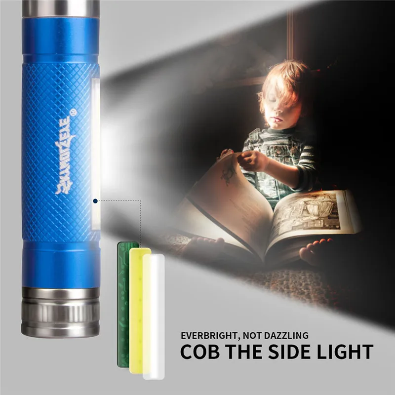 led flashlight Mini Super Bright COB LED Camping Flashlight Light Key Ring Keychain Torch Lamp #4N28 (5)