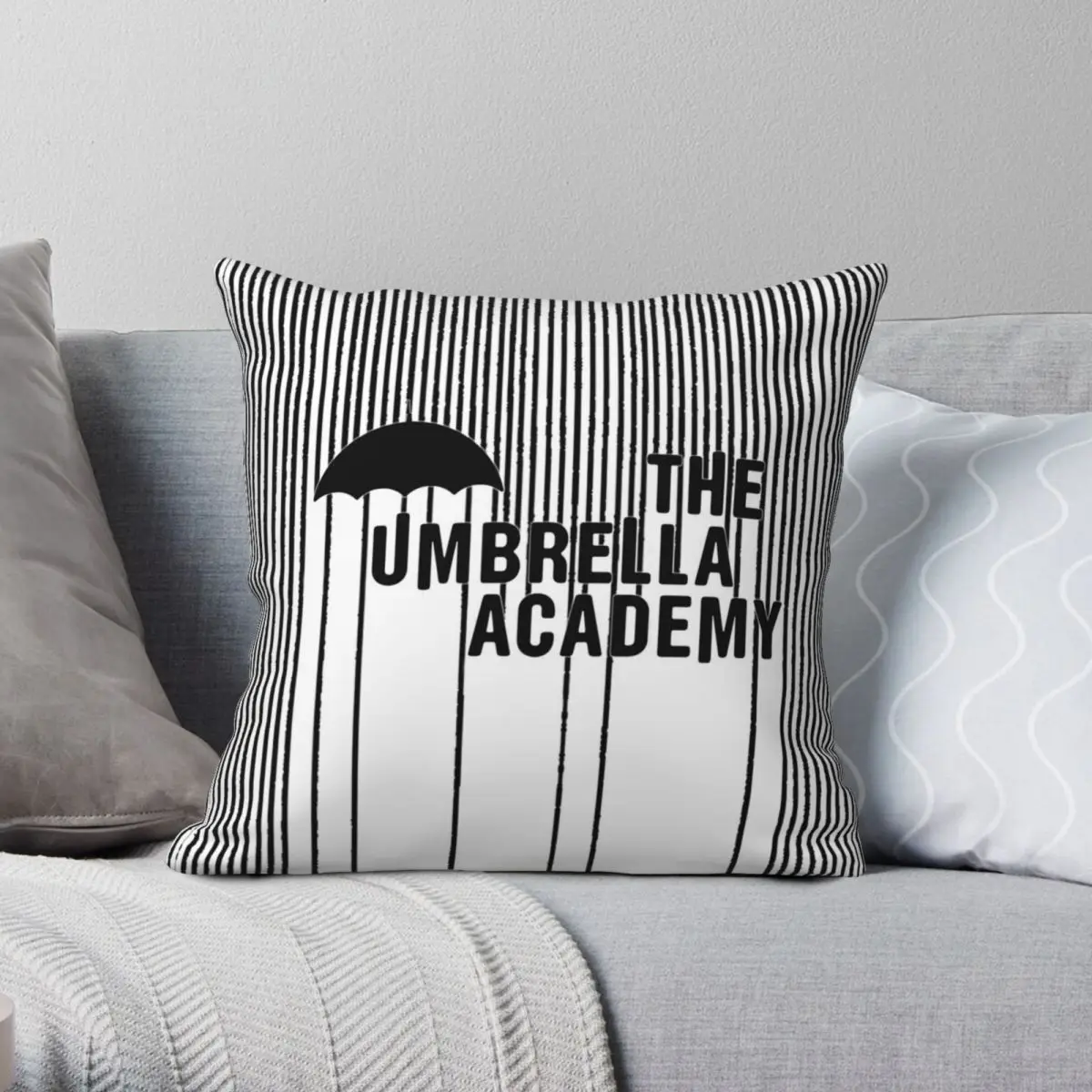 The Umbrella Academy With Lines Federa Quadrata Poliestere Lino Velluto Modello Zip Decor Federa Per Cuscino Fodera Per Cuscino Per La Casa