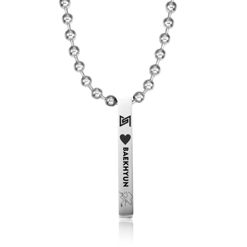 Kpop SuperM Pendant Necklace Round Strand EXO NCT 127 Stainless Steel Necklace Fans Gifts - Окраска металла: Necklace 1