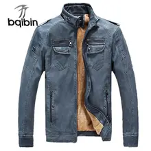 Мужская кожаная куртка, мужское зимнее толстое теплое повседневное пальто, мужские кожаные куртки с воротником-стойкой и бархатным карманом
