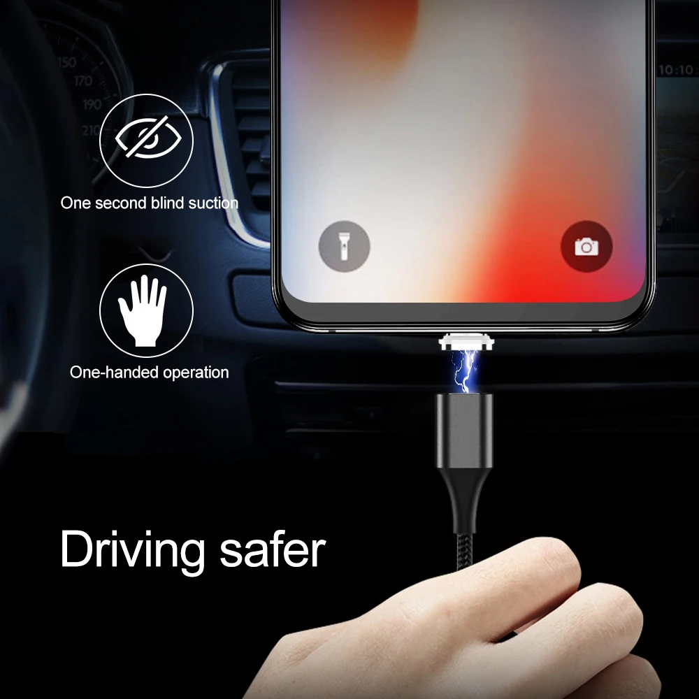 Магнитный USB кабель 1 м, 3 А, быстрая зарядка, микро USB зарядное устройство, Тип C, быстрая зарядка для iPhone 7, для samsung S10, магнитные телефонные кабели