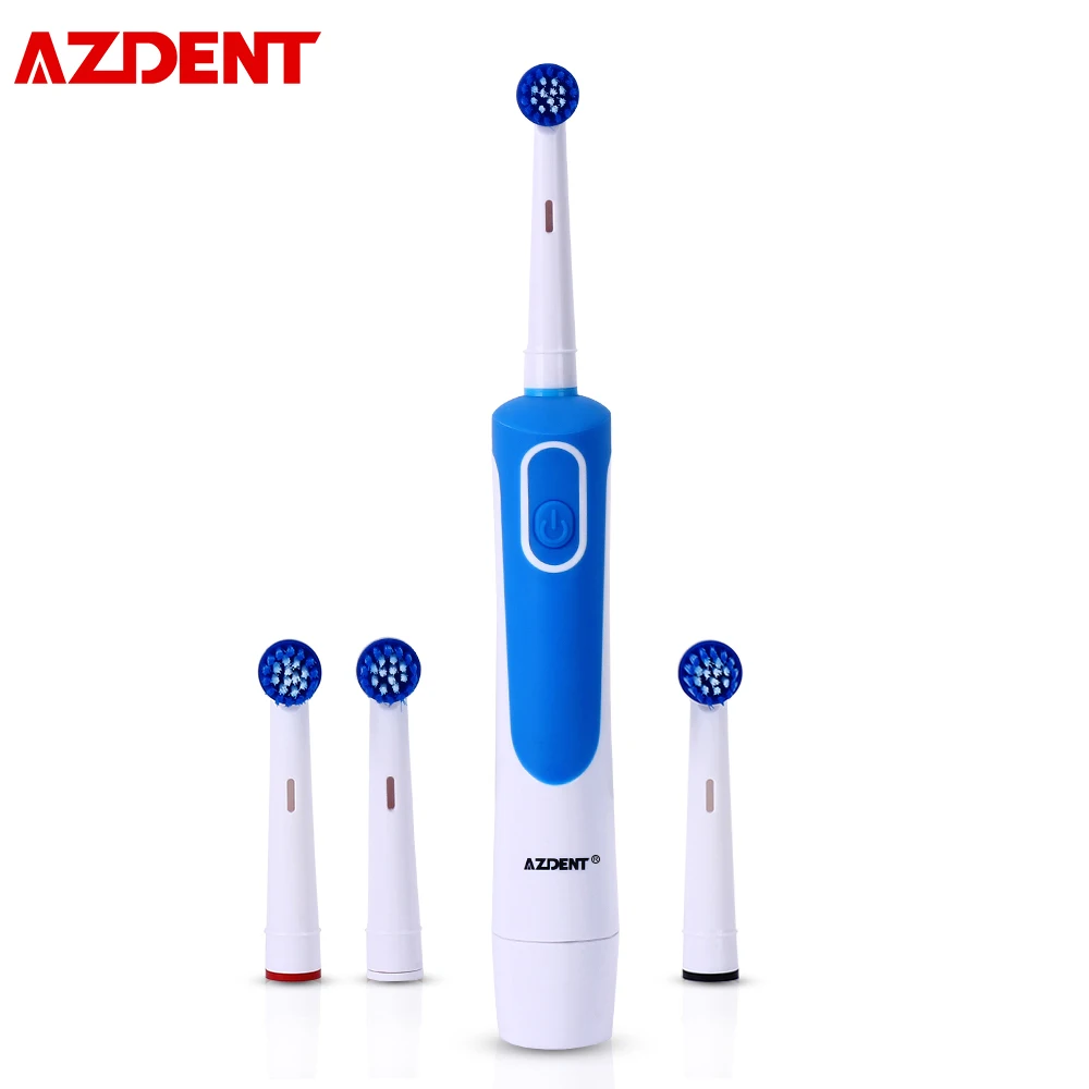 Вращающаяся электрическая зубная щетка AZDENT AZ 2 P с 4 сменными насадками на сухой