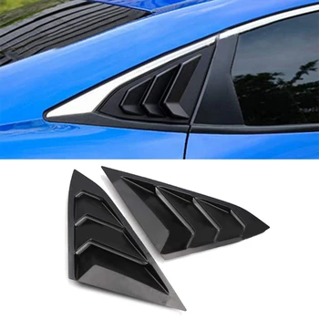 

ABS Plastic Rear Window Louver Covers Vehicles Car Rear Side Matte Black