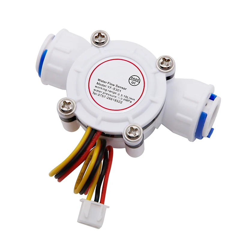 1/4" 3/8" PE Pipe Water Flow Sensor 1.75MPa Hall Sensor Coffee Machine Turbine Flowmeter DC5~18V