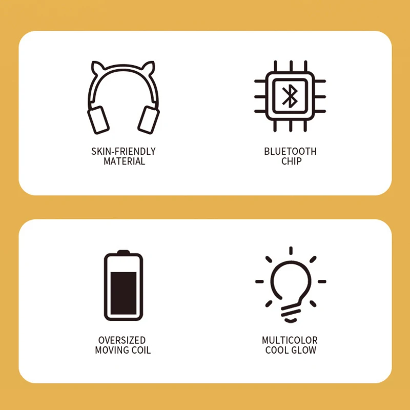 Wireless Bluetooth Kids Headphones Cat Ear Bluetooth LED Light Up Wireless headset Over Ear With Microphone for kids toys gift